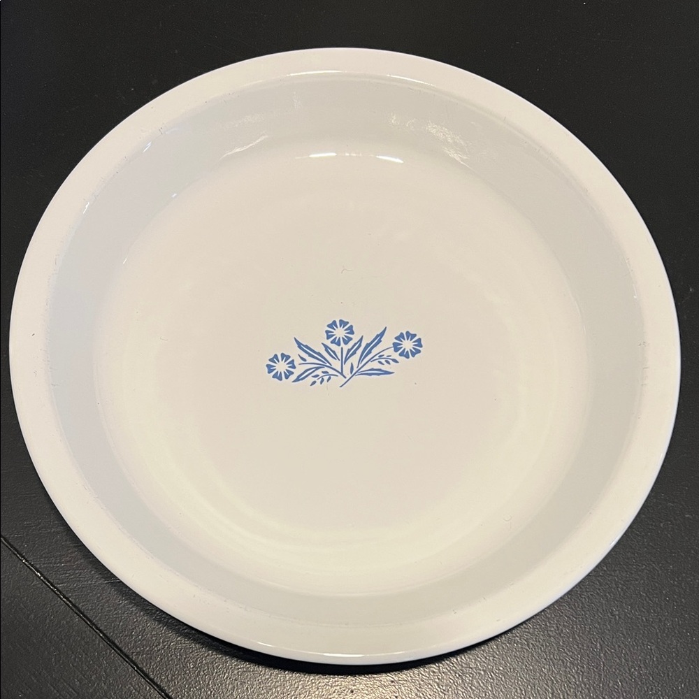 Vintage corningware pie baking dish Blue corn Floral Design